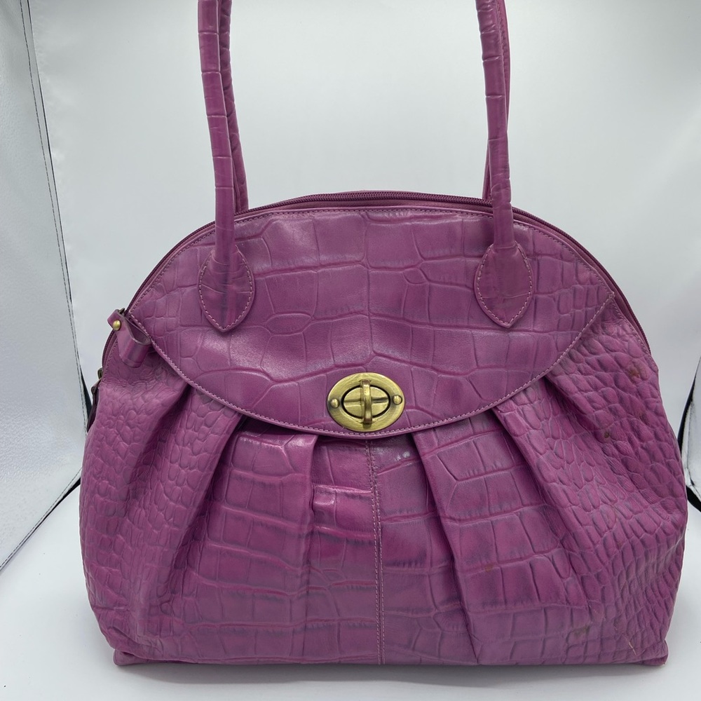 MICHAEL ROME LEARN CROCO EMBOSSED SHOULDER BAG